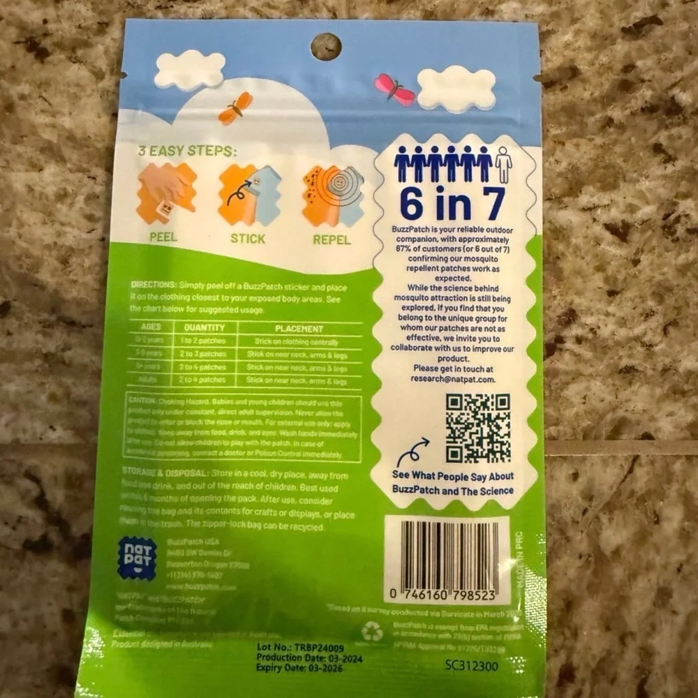 NatPat Buzz Patch Mosquito Repellent Patches